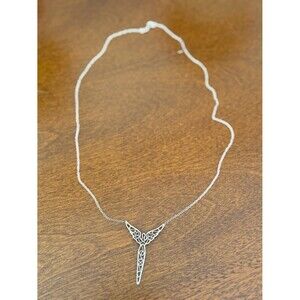 Sterling Silver 925 Filigree Wing Pendant Necklace – Delicate & Unique